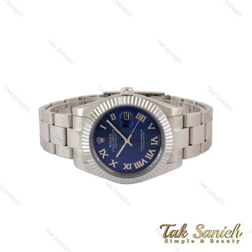 ساعت رولکس دیت جاست 2 سیلور صفحه سرمه ای ایندکس یونانی Rolex-5356-G