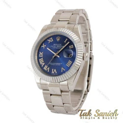 ساعت رولکس دیت جاست 2 مردانه سیلور سرمه ای ایندکس یونانی اویستری Rolex-5356-G