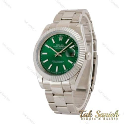 ساعت رولکس دیت جاست 2 مردانه سیلور صفحه سبز اویستری Rolex-5357-G