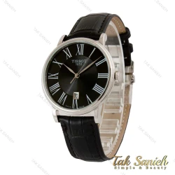 ساعت تیسوت 1853 مردانه تمام مشکی قاب سیلور بند چرم Tissot-5364-G