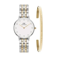 ست ساعت و دستبند DW زنانه سیلور طلایی DW-5375-LS