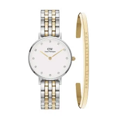 ست ساعت و دستبند DW زنانه سیلور طلایی DW-5375-LS