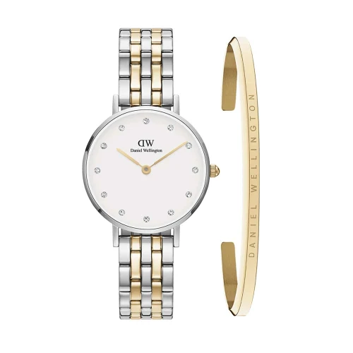 ست ساعت و دستبند DW زنانه سیلور طلایی DW-5375-LS