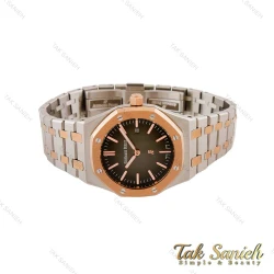 ساعت ای پی زنانه دورنگ رزگلد صفحه طوسی مشکی AP-5380-L