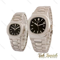 ساعت پتک فیلیپ ناتیلوس ست استیل صفحه مشکی Patek-5398-S