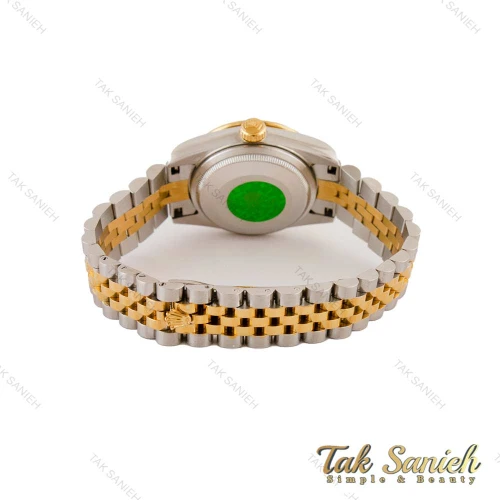 ساعت رولکس زنانه دورنگین صفحه سبز نگینی Rolex-5404-L