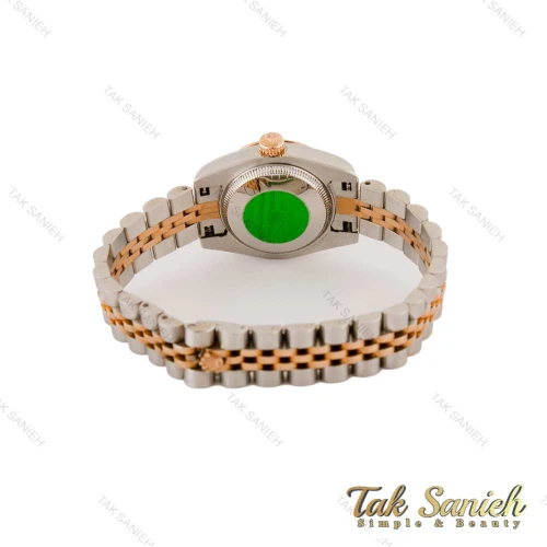 ساعت رولکس زنانه دورنگ رزگلد دورنگین صفحه سفید Rolex-5405-L