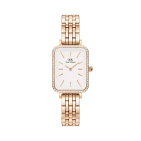 ساعت مچی DW زنانه مستطیلی رزگلد دورنگین DW-5420-L