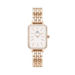 ساعت مچی DW زنانه مستطیلی رزگلد دورنگین DW-5420-L