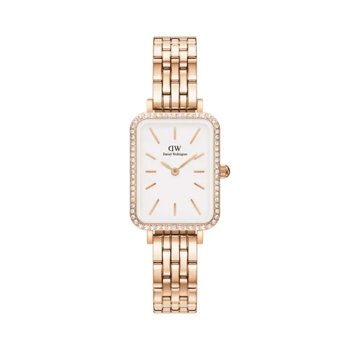 ساعت مچی DW زنانه مستطیلی رزگلد دورنگین DW-5420-L
