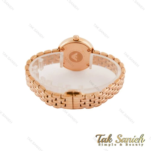 ساعت زنانه امپریو آرمانی رزگلد صفحه سفید دورنگین Michael-5431-L