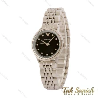 ساعت زنانه امپریو آرمانی سیلور صفحه مشکی شماره نگین Armani-5440-L