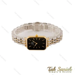 ساعت DW زنانه مستطیلی دورنگ طلایی صفحه مشکی DW-5445-L