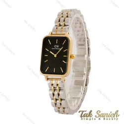 ساعت DW زنانه مستطیلی دورنگ طلایی صفحه مشکی DW-5445-L