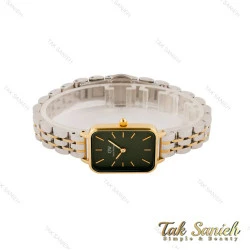 ساعت زنانه دنیل ولینگتون مستطیلی دورنگ طلایی صفحه سبز DW-5446-L