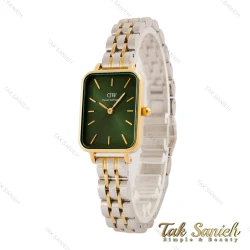 ساعت زنانه دنیل ولینگتون مستطیلی دورنگ طلایی صفحه سبز DW-5446-L