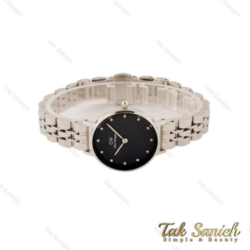 ساعت دنیل ولینگتون زنانه استیل صفحه مشکی صدفی DW-5448-L