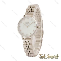 ساعت زنانه دنیل ولینگتون استیل صفحه سفید ایندکس نگین DW-5449-L