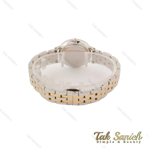 ساعت دنیل ولینگتون زنانه گرد فلزی دورنگ طلایی صفحه مشکی DW-5453-L