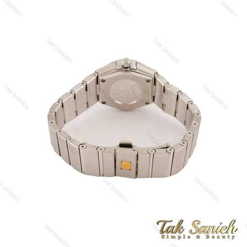 ساعت امگا کانسلیشن زنانه نقره ای صفحه صورتی دورنگین Omega-5464-L