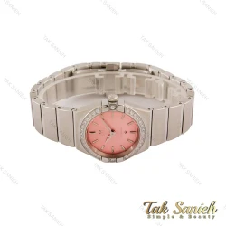 ساعت زنانه امگا کانسلیشن سیلور صفحه صورتی نگین دار Omega-5465-L