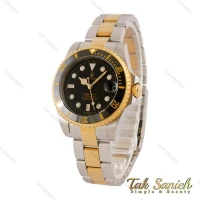 ساعت رولکس ساب مارینر زنانه دورنگ طلایی صفحه مشکی Rolex-5467-G