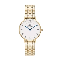 ساعت دنیل ولینگتون زنانه فلزی گرد طلایی سفید ایندکس یونانی DW-5503-L