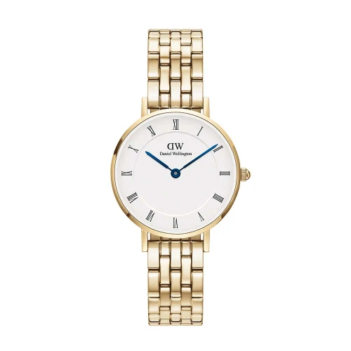 ساعت دنیل ولینگتون زنانه فلزی گرد طلایی سفید ایندکس یونانی DW-5503-L