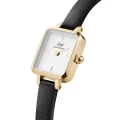 ساعت دنیل ولینگتون زنانه بند چرم مستطیلی ظریف طلایی DW-5517-L