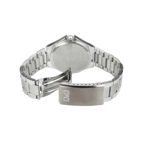 ساعت کیو اند کیو مردانه استیل صفحه مشکی دو تقویم QQ-5540-G