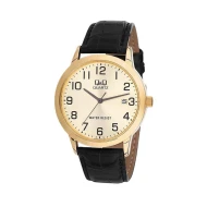 ساعت چرمی کیوکیو مردانه طلایی QQ-5541-G