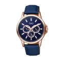 ساعت کیو کیو مردانه سه موتوره رزگلد سرمه ای QQ-5542-G