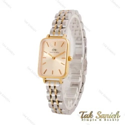 ساعت دنیل ولینگتون زنانه مستطیلی دورنگ طلایی صفحه طلایی DW-4708-L