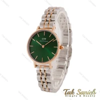 ساعت دنیل ولینگتون زنانه دورنگ رزگلد صفحه سبز DW-4712-L