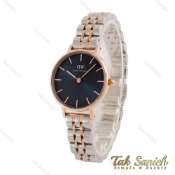 ساعت زنانه دنیل ولینگتون دورنگ رزگلد صفحه سرمه ای اسمال DW-4713-L