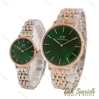 ساعت ست دنیل ولینگتون دورنگ رزگلد صفحه سبز DW-4717-S
