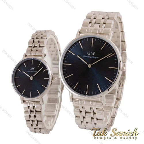 ساعت ست دنیل ولینگتون نقره ای صفحه سرمه ای DW-4719-S