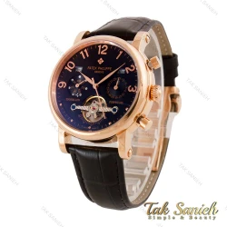 ساعت پتک فیلیپ مردانه اتوماتیک رزگلد بند چرم مشکی Patek-4735-G