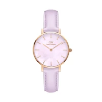 ساعت دنیل ولینگتون زنانه گرد بنفش DW-4739-28-L