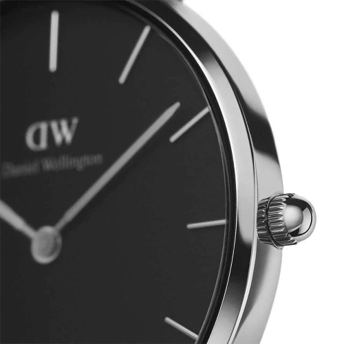 ساعت دنیل ولینگتون زنانه نقره ای مشکی بند چرم DW-4740-32-L