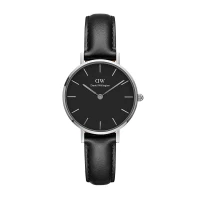 ساعت دنیل ولینگتون زنانه نقره ای مشکی بند چرم DW-4740-32-L