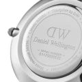 ساعت دنیل ولینگتون زنانه بند چرم عسلی قاب سیلور صفحه مشکی DW-4742-32-L