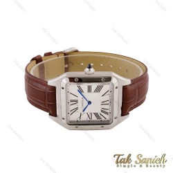 ساعت کارتیه سانتوس دومونت مردانه سیلور قهوه ای Cartier-5552-G