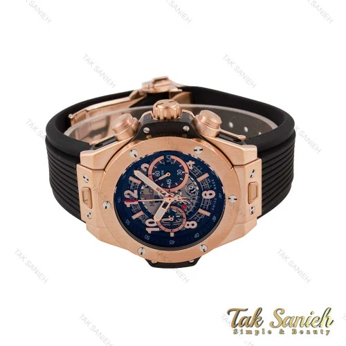 ساعت هابلوت Big Bang Unico مردانه سه موتوره رزگلد مشکی Hublot-5572-G