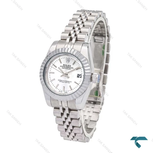 ساعت رولکس زنانه سیلور صفحه سفید خطی Rolex-5647-L