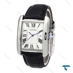 ساعت مچی کارتیه مردانه بند چرم مشکی Cartier-5957-G