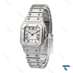 کارتیر سانتوز زنانه استیل صفحه سفید مدیوم Cartier-5958-L