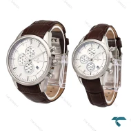  رومانسون ست سه موتوره  سیلور بند چرم قهوه ای Romanson-5989-S