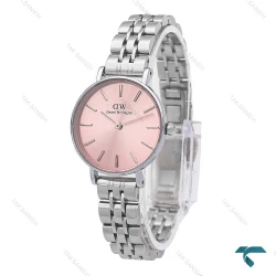 ساعت دنیل ولینگتون زنانه نقره ای صورتی خطی DW-6047-L