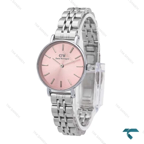 ساعت دنیل ولینگتون زنانه نقره ای صورتی خطی DW-6047-L